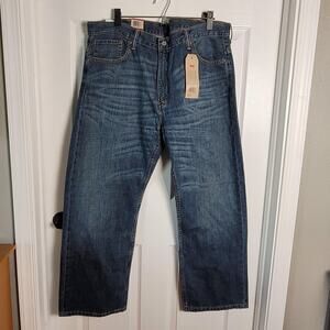 Levis 569 Jeans Mens 38x30 Blue Loose Straight Fit Denim Button Fly New Tags